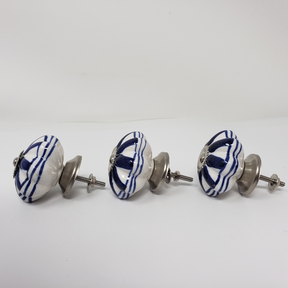 Other Porcelain Ceramic Blue White Drawer Door Knobs Handle